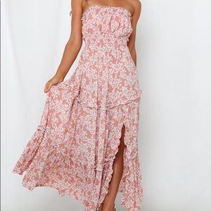 LOVE MY TEQUILA SUNRISES MAXI DRESS BLUSH